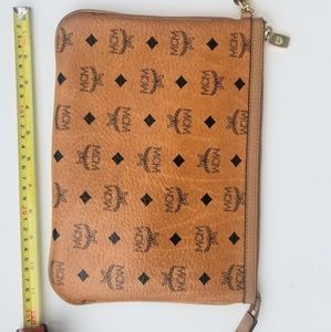 MCM Cognac Pouch Wristlet